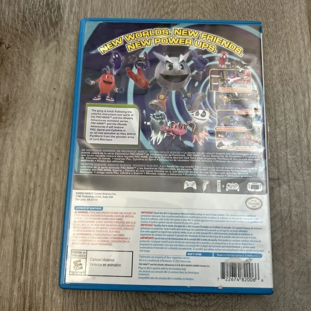 Pacman & Ghostly Adventures 2 Nintendo Wii U 2012 CIB Complete w/ Manual Tested